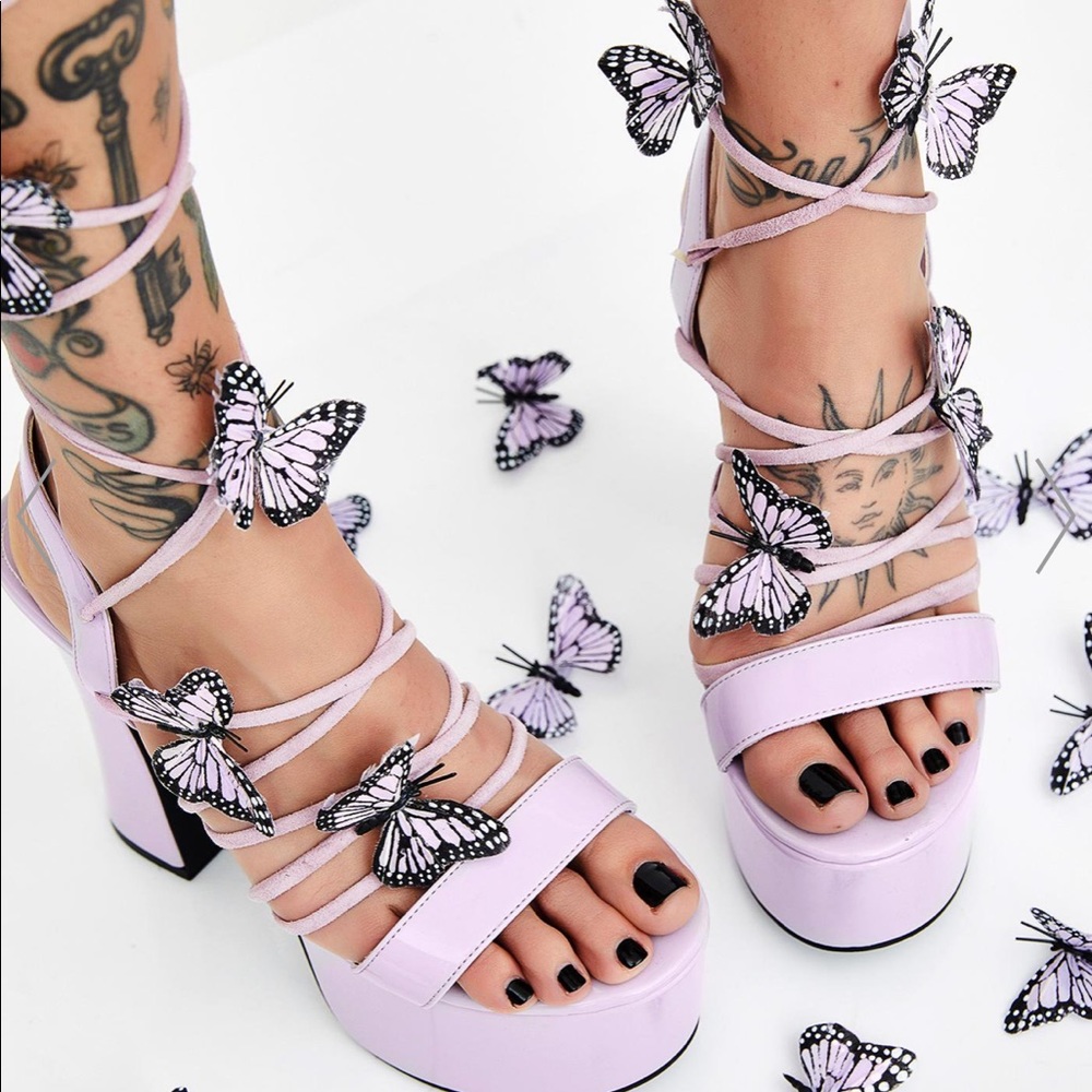 Dolls Kill Pixie Queen Lace up Heels/Sugar Thrillz
